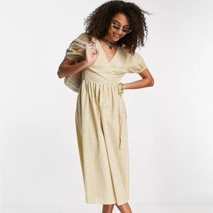 Topshop Seersucker Check Wrap Dress